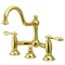 Kingston Brass KS3912AL Restoration Bathroom Bridge Faucet, Polished Brass KS3912AL - alternate 1